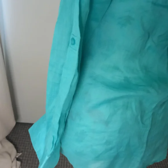 Sportscraft long sleeve shirt, teal coloured, roll up sleeve option (10) - Picture 4 of 5